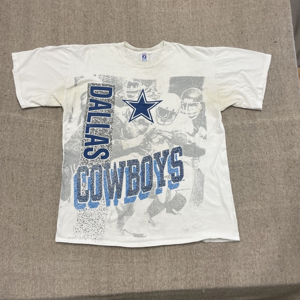 vintage Dallas Cowboys NFL‎ shirt mens xl white 1990s Full graphic